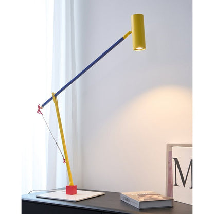 Adjustable LED Table Lamp with Colorful Sculptural Accent