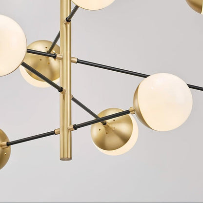 Adjustable Metal & Glass LED Ceiling Chandelier (8 or 12 Lights)