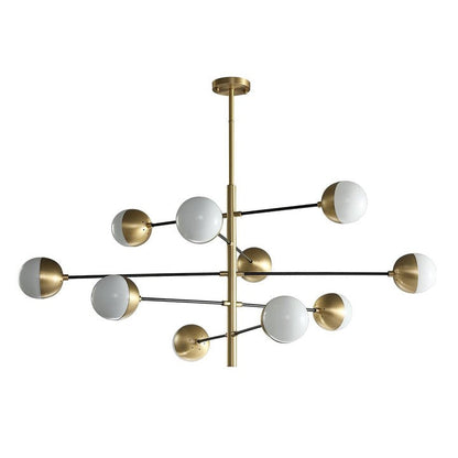 Adjustable Metal & Glass LED Ceiling Chandelier (8 or 12 Lights)
