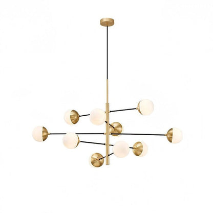 Adjustable Metal & Glass LED Ceiling Chandelier (8 or 12 Lights)