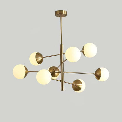Adjustable Metal & Glass LED Ceiling Chandelier (8 or 12 Lights)