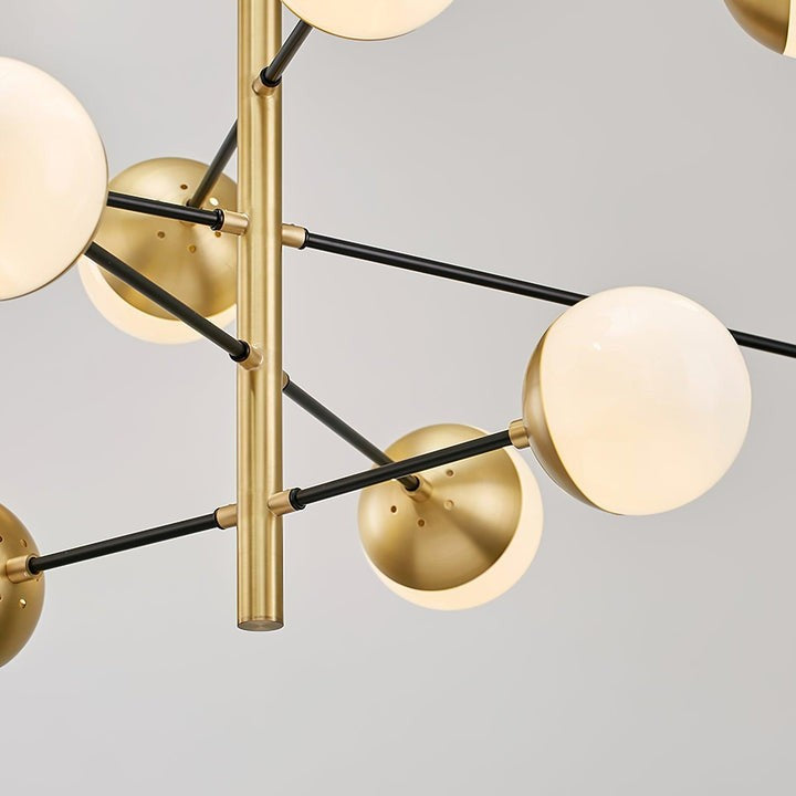 Adjustable Metal & Glass LED Ceiling Chandelier (8 or 12 Lights)