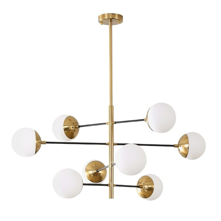 Adjustable Metal & Glass LED Ceiling Chandelier (8 or 12 Lights)