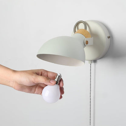 Adjustable Metal Wall Sconce with 180° Rotation & Pull Cord Switch
