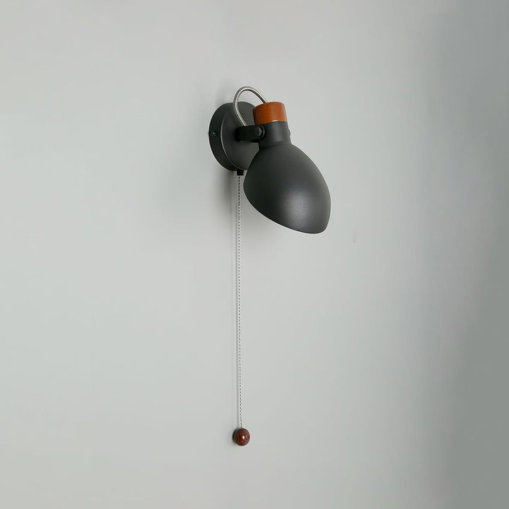 Adjustable Metal Wall Sconce with 180° Rotation & Pull Cord Switch