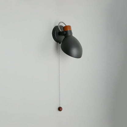 Adjustable Metal Wall Sconce with 180° Rotation & Pull Cord Switch