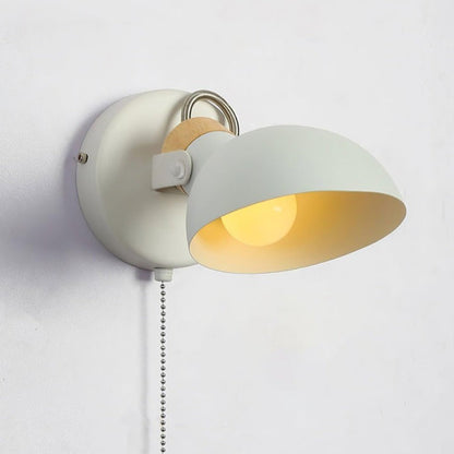 Adjustable Metal Wall Sconce with 180° Rotation & Pull Cord Switch