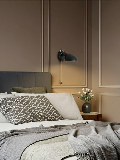 Adjustable Metal Wall Sconce with 180° Rotation & Pull Cord Switch
