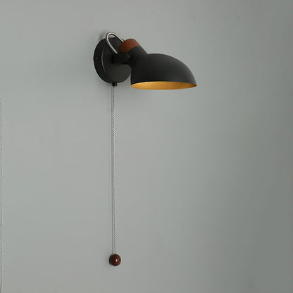 Adjustable Metal Wall Sconce with 180° Rotation & Pull Cord Switch