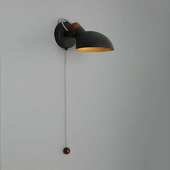 Adjustable Metal Wall Sconce with 180° Rotation & Pull Cord Switch