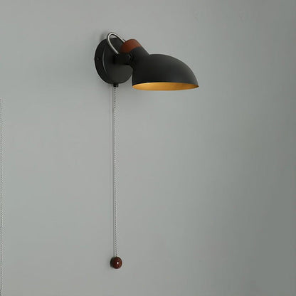 Adjustable Metal Wall Sconce with 180° Rotation & Pull Cord Switch