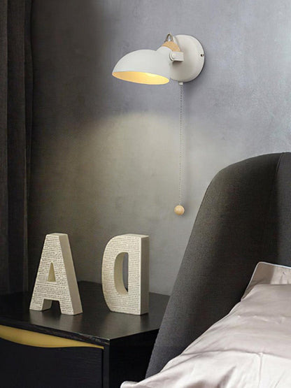 Adjustable Metal Wall Sconce with 180° Rotation & Pull Cord Switch