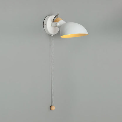 Adjustable Metal Wall Sconce with 180° Rotation & Pull Cord Switch