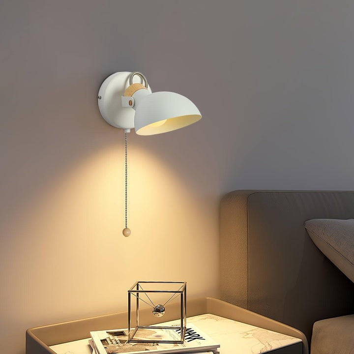 Adjustable Metal Wall Sconce with 180° Rotation & Pull Cord Switch