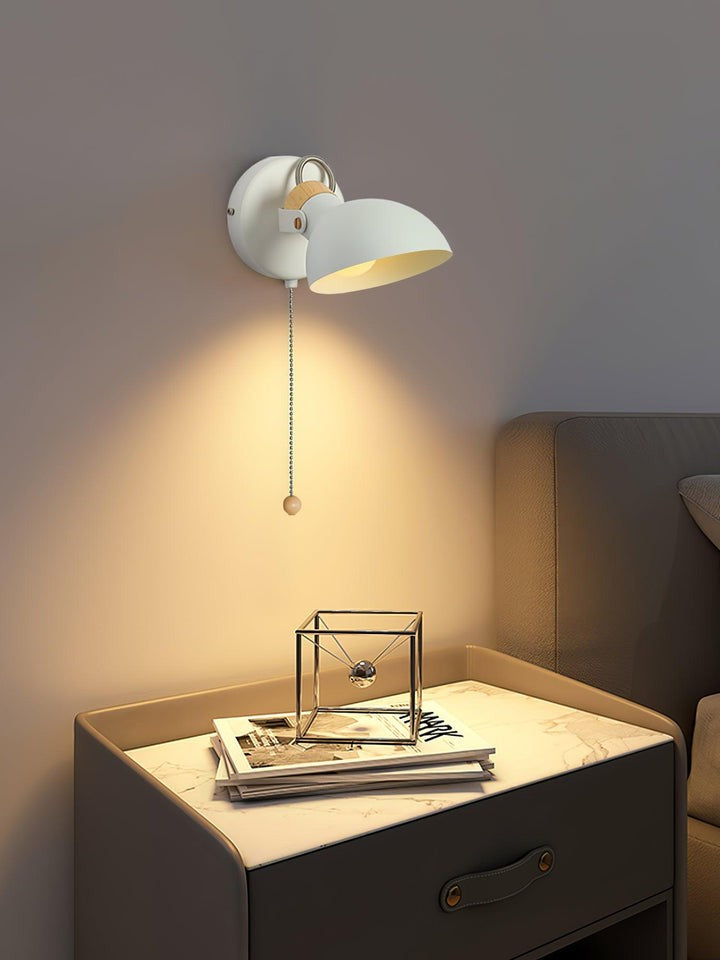 Adjustable Metal Wall Sconce with 180° Rotation & Pull Cord Switch