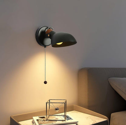 Adjustable Metal Wall Sconce with 180° Rotation & Pull Cord Switch