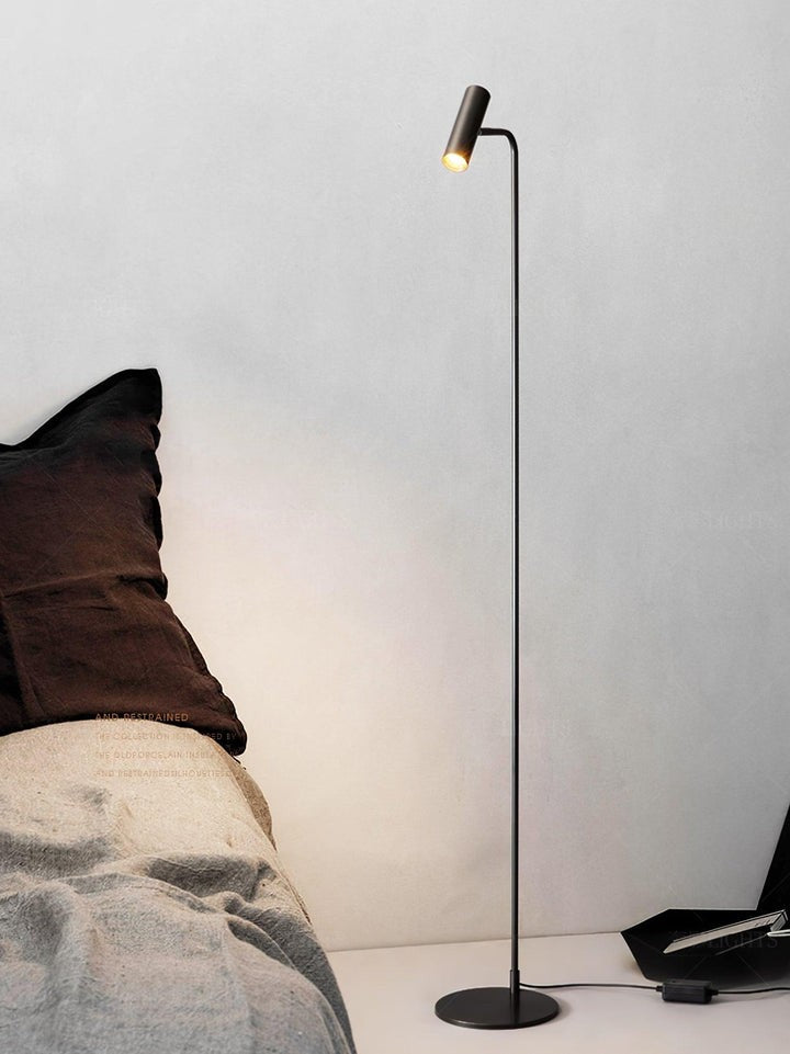 Adjustable Satin Brass LED Floor Lamp - Three-Color Light