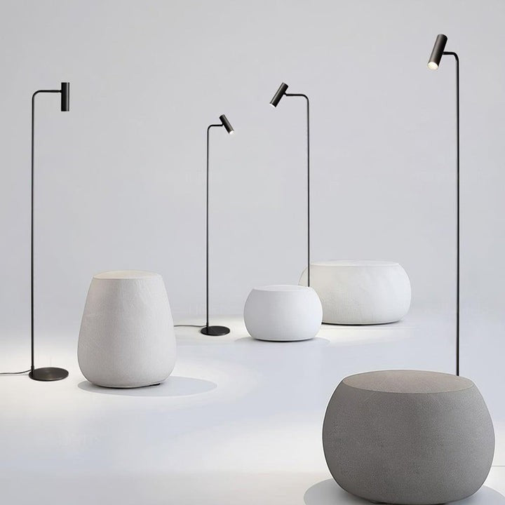 Adjustable Satin Brass LED Floor Lamp - Three-Color Light