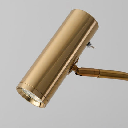 Adjustable Satin Brass LED Floor Lamp - Three-Color Light