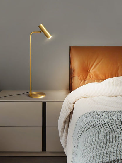 Adjustable Satin Brass LED Table Lamp