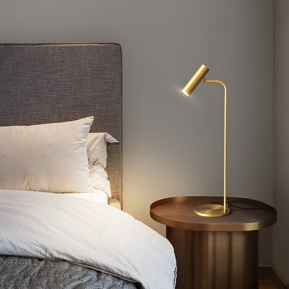 Adjustable Satin Brass LED Table Lamp