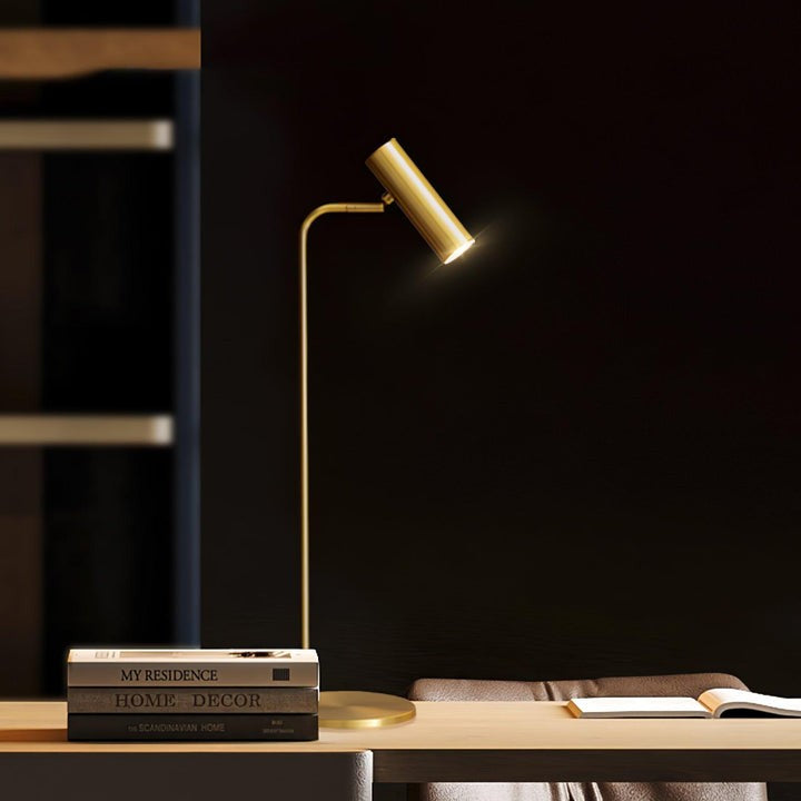 Adjustable Satin Brass LED Table Lamp