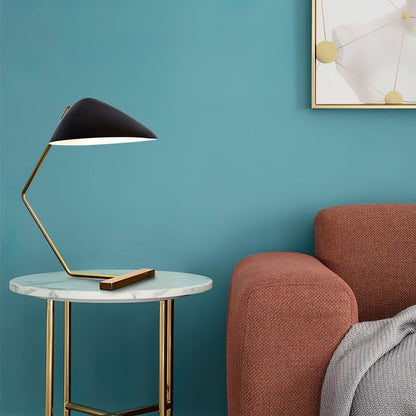 Adjustable Shell-Shade Sculptural Table Lamp