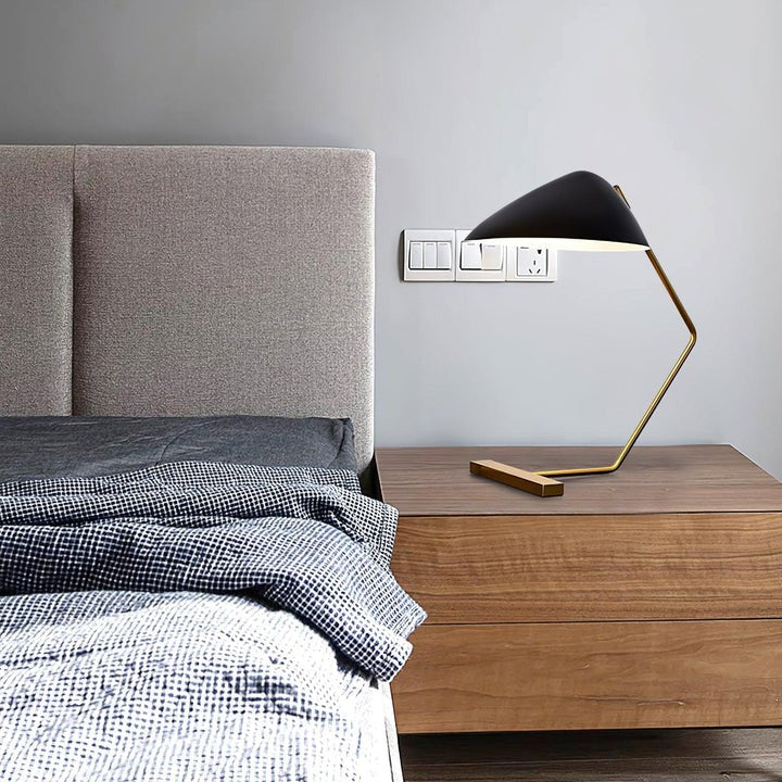 Adjustable Shell-Shade Sculptural Table Lamp