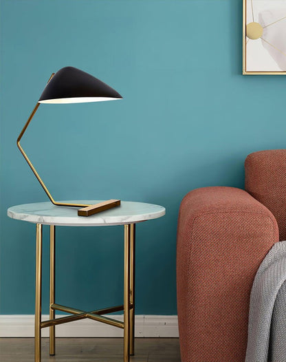 Adjustable Shell-Shade Sculptural Table Lamp