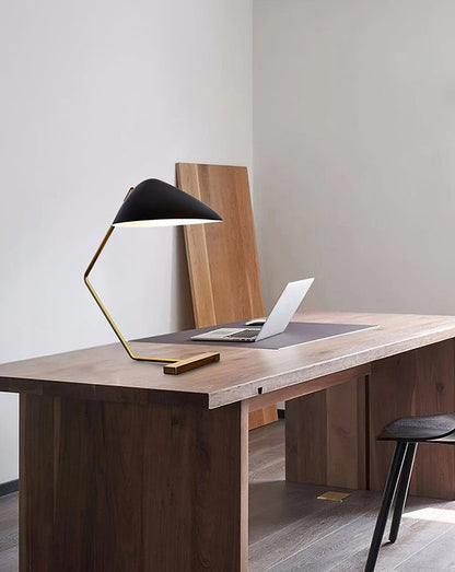 Adjustable Shell-Shade Sculptural Table Lamp
