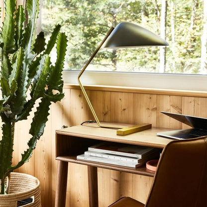 Adjustable Shell-Shade Sculptural Table Lamp