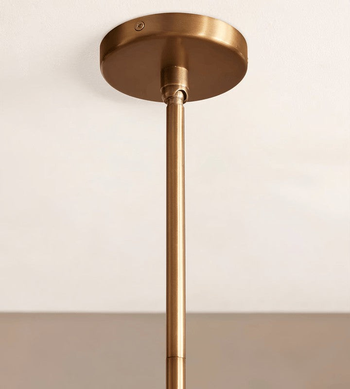 Adjustable Tiered Frosted Glass Chandelier with Brass Frame