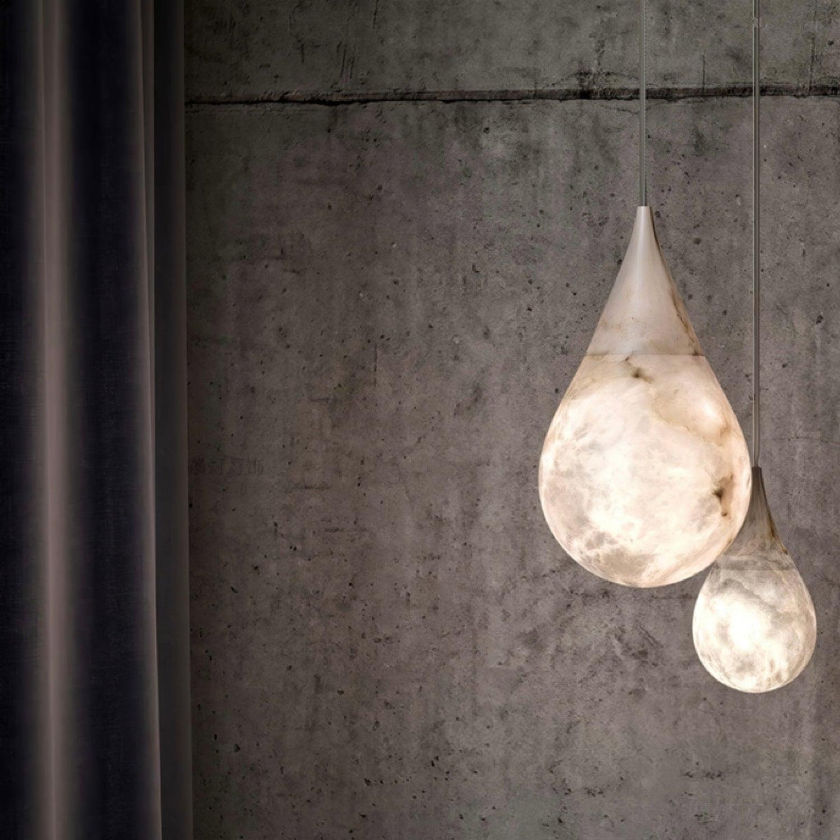 Alabaster Raindrop Pendant Light