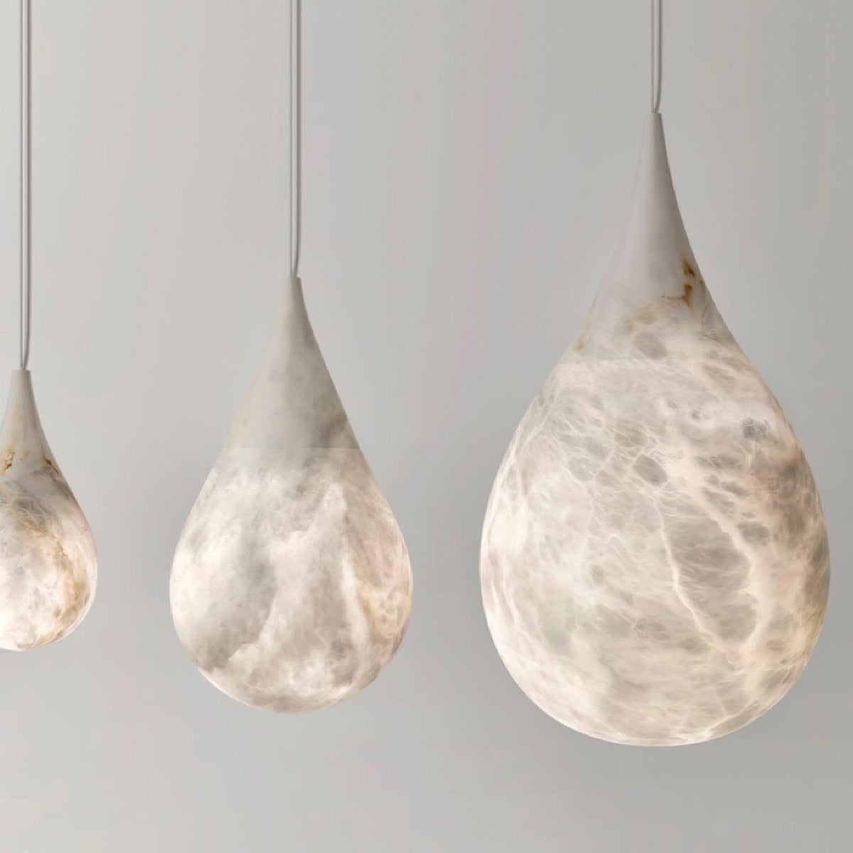 Alabaster Raindrop Pendant Light