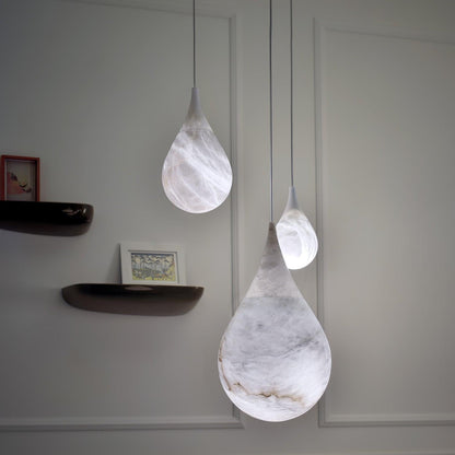 Alabaster Raindrop Pendant Light
