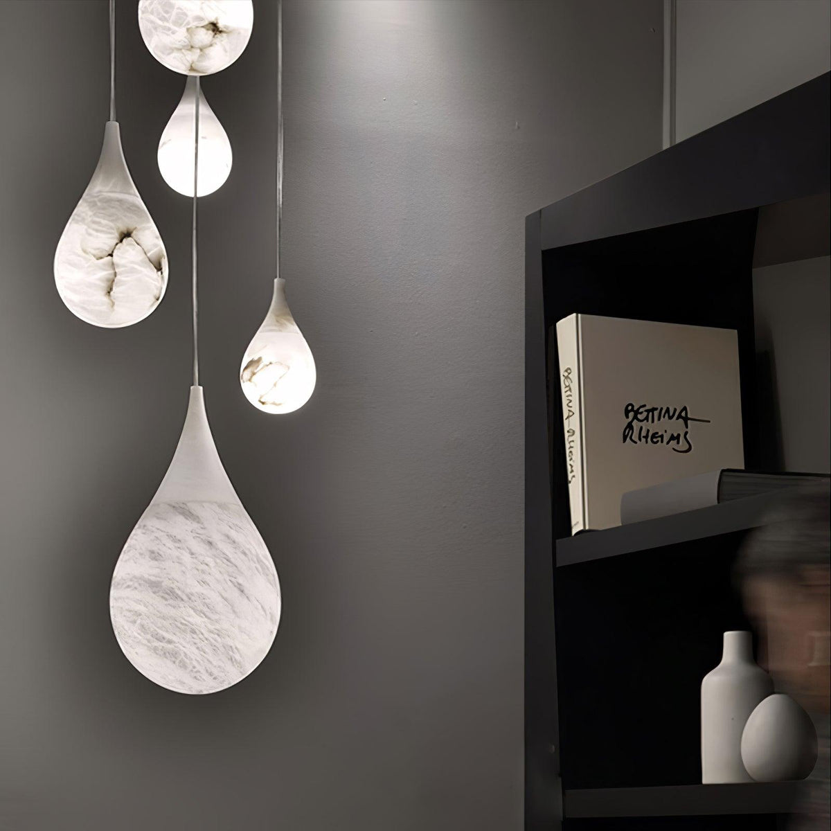Alabaster Raindrop Pendant Light