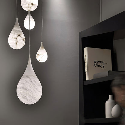 Alabaster Raindrop Pendant Light