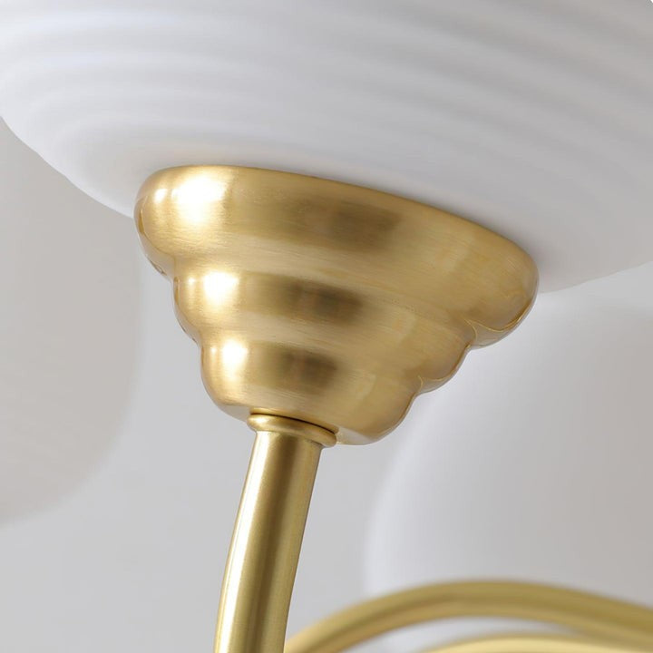 Alton Antique Brass & White Glass Ceiling Chandelier