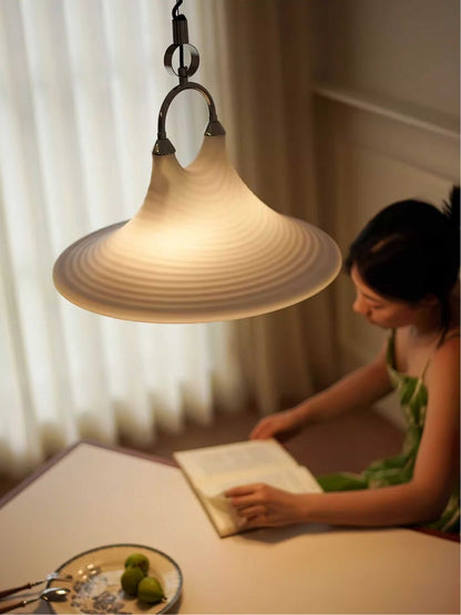 Amber Swirl Hand-Blown Glass Pendant Light
