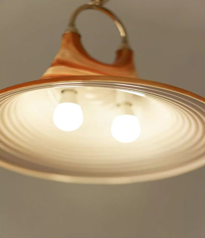Amber Swirl Hand-Blown Glass Pendant Light