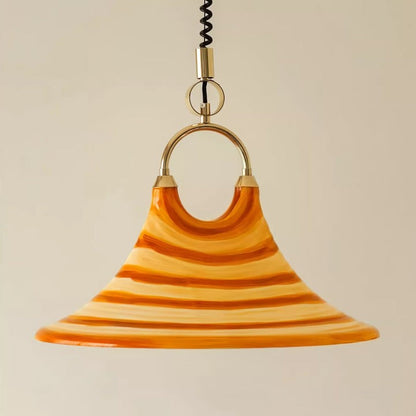 Amber Swirl Hand-Blown Glass Pendant Light