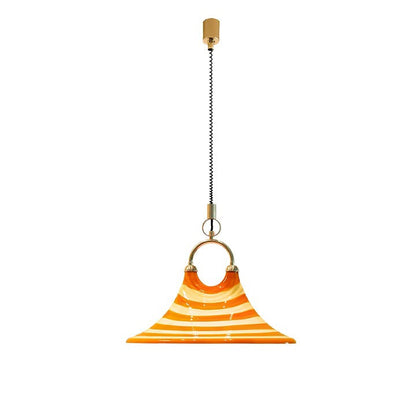 Amber Swirl Hand-Blown Glass Pendant Light