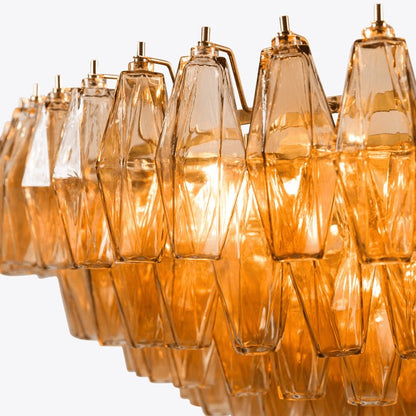 Amber Tiered Glass Chandelier