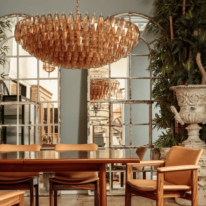 Amber Tiered Glass Chandelier
