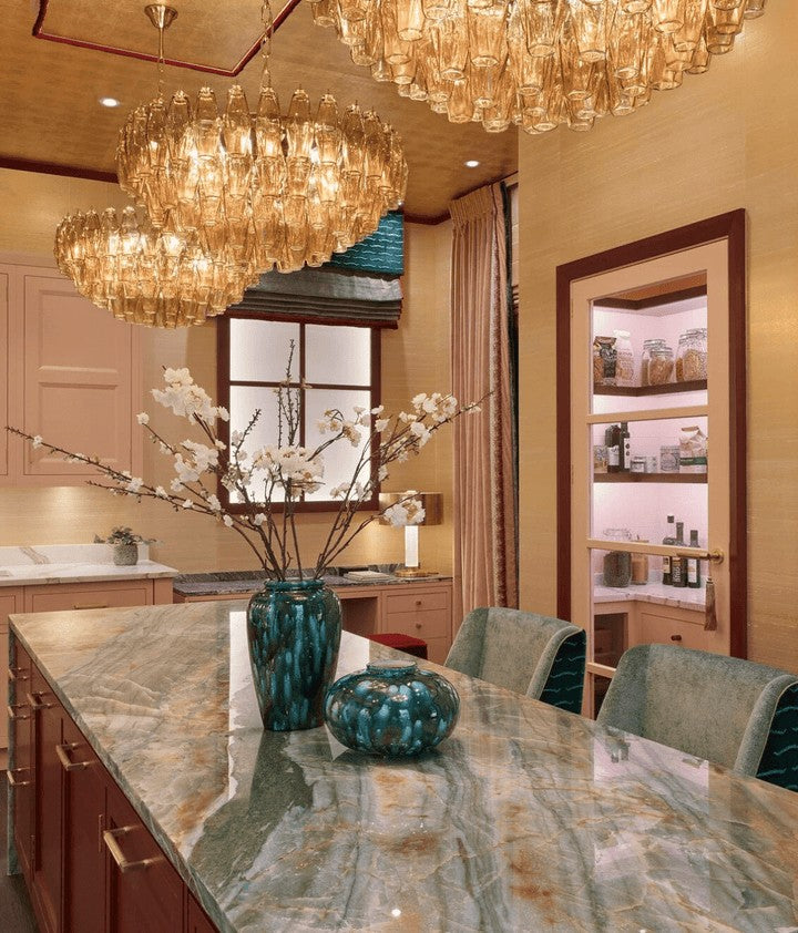 Amber Tiered Glass Chandelier
