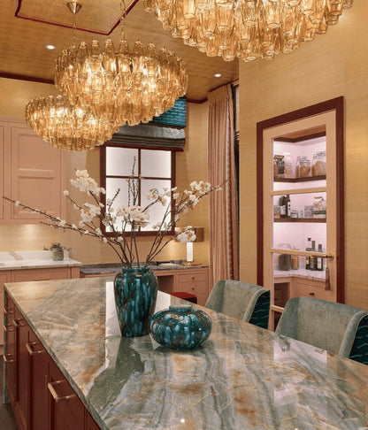 Amber Tiered Glass Chandelier