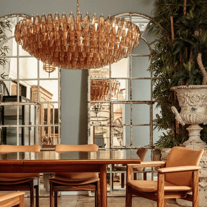 Amber Tiered Glass Chandelier