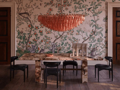 Amber Tiered Glass Chandelier