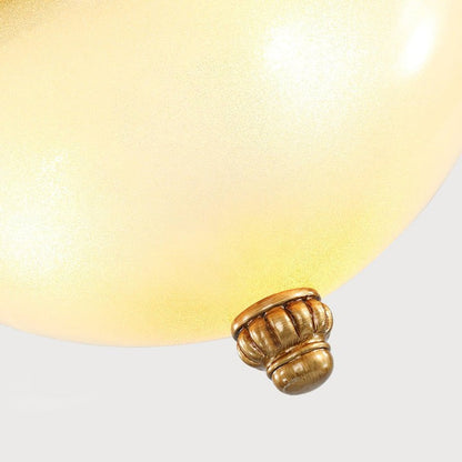 Antique Beige Flush Mount Ceiling Light with Frosted Glass