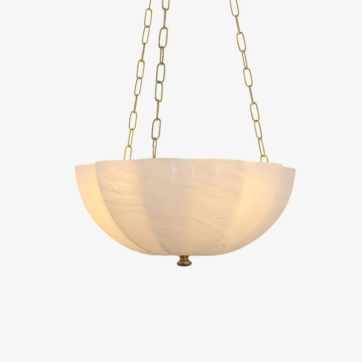Art Deco Gold Iron & Glass 3-Light Chandelier